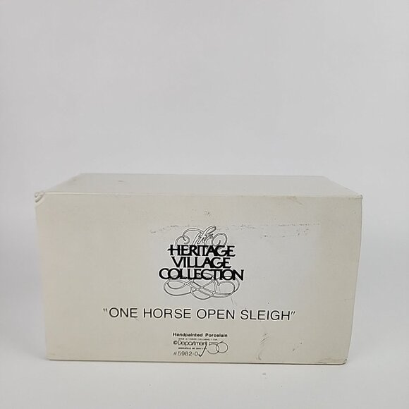 Department 56 Heritage Village "One Horse Open Sleigh" 5982-0 Accesory Vntg - Picture 8 of 8